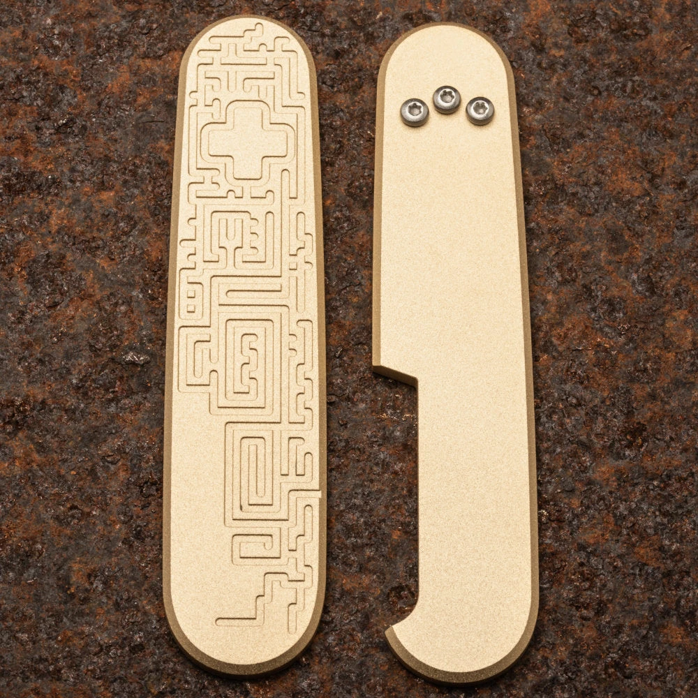 Daily Customs Labyrinth Bronze Handles For 91.2 Mm Swiss Army Knives 3 Daily Customs Labyrinth Bronze Handles For 91.2 Mm Swiss Army Knives