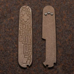 Daily Customs Labyrinth Rusty Titanium Plus Handles For 91.2 Mm Swiss Army Knives