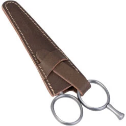 Dovo Stainless Steel Mustache Scissor Set With Brown Leather Pouch -Multifunctional Tool Store DV585056 Dovo Mustache Scissors Set in Sheath