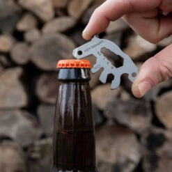 KeySmart AllTul Bear Keychain Multi-tool -Multifunctional Tool Store KS824 SS BER Lifestyle BottleOpener WoodPile