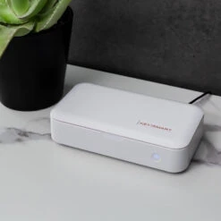 CleanTray UV Sterilization Tray By KeySmart 19 CleanTray UV Sterilization Tray By KeySmart -Multifunctional Tool Store KS907 CleanTray Sterilization Case Closed on Counter