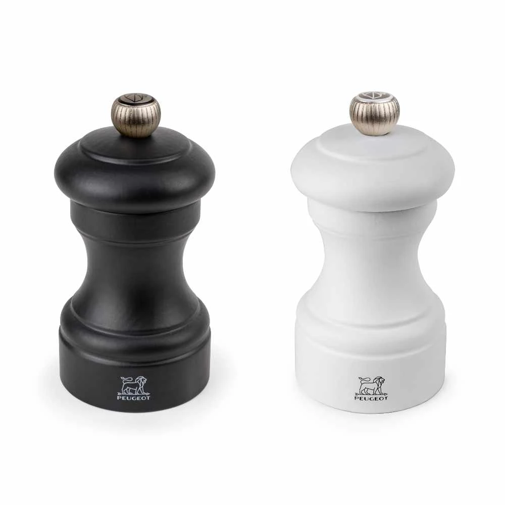 Peugeot Bistro 4" Black Pepper Mill And White Salt Mill Set 3 Peugeot Bistro 4" Black Pepper Mill And White Salt Mill Set