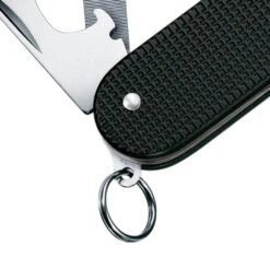 Victorinox Cadet Black Swiss Army Knife -Multifunctional Tool Store SA0260123R Cadet Black Keyring Detail