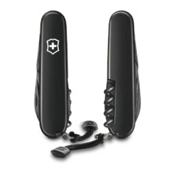 Victorinox Onyx Black Spartan Swiss Army Knife -Multifunctional Tool Store SA1360331P Onyx Black Spartan Front and Black