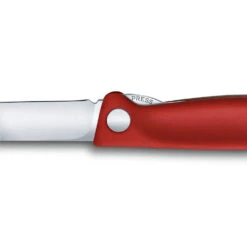 Swiss Classic 4.3" Foldable Paring Knife By Victorinox -Multifunctional Tool Store VF67801F Red Folding Parer Liner Lock Detail