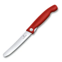Swiss Classic 4.3" Foldable Paring Knife By Victorinox -Multifunctional Tool Store VF67801F Red Folding Parer Open Front