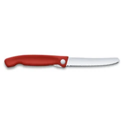 Swiss Classic 4.3" Foldable Serrated Paring Knife By Victorinox -Multifunctional Tool Store VF67831F Foldable Serrated Parer Red Open Back